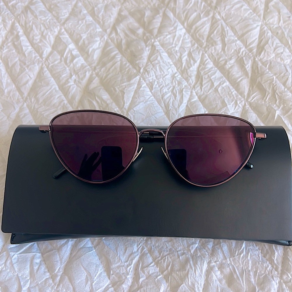 SAINT LAURENT Pink Cat Eyed Sunglasses